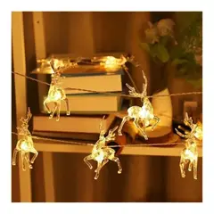 GENERICO - Guirnalda Solar Para Navidad Renos Luces Calidas