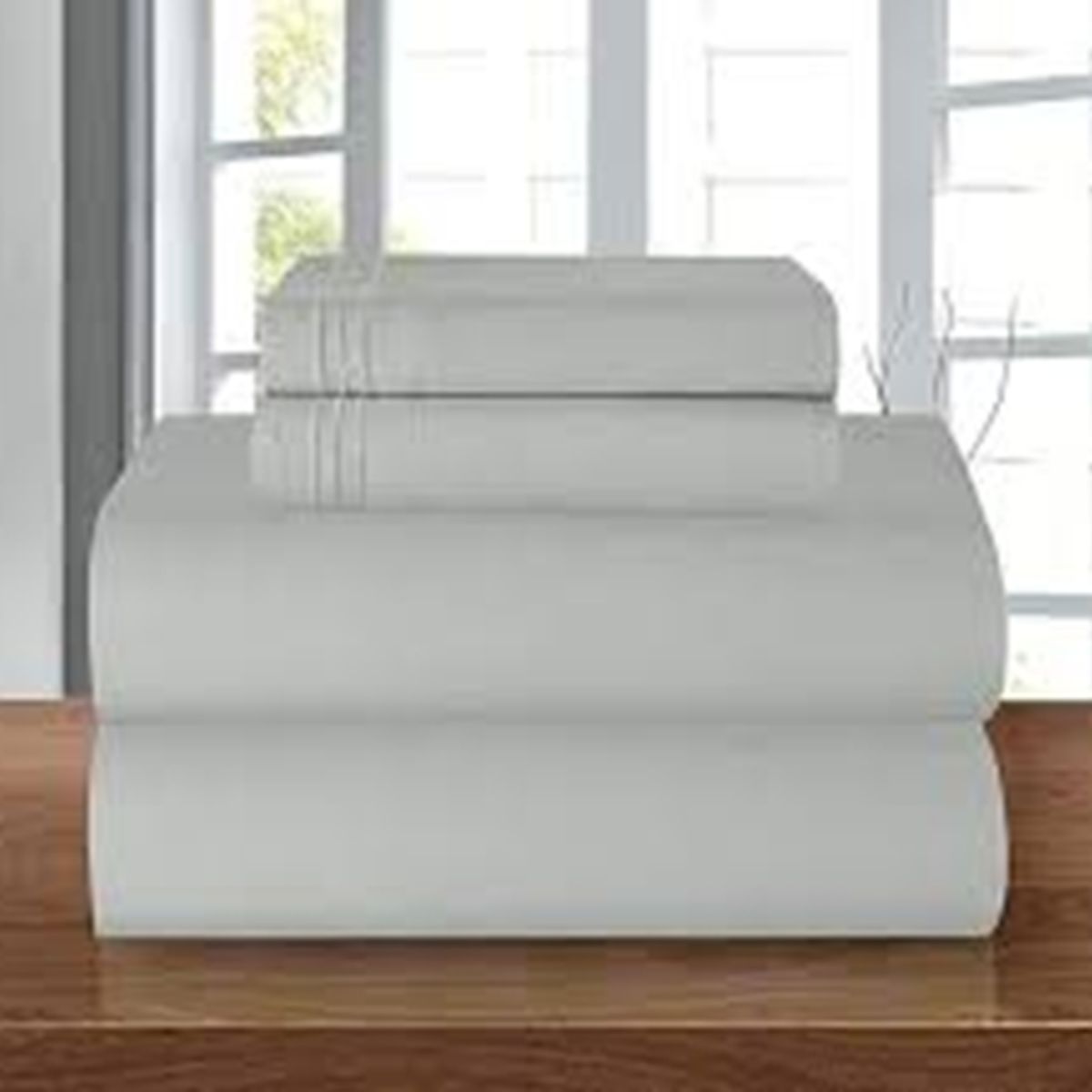 GENERICO - Sabana blanca 1800 hilos 2 plazas 2 piezas 3Angeli