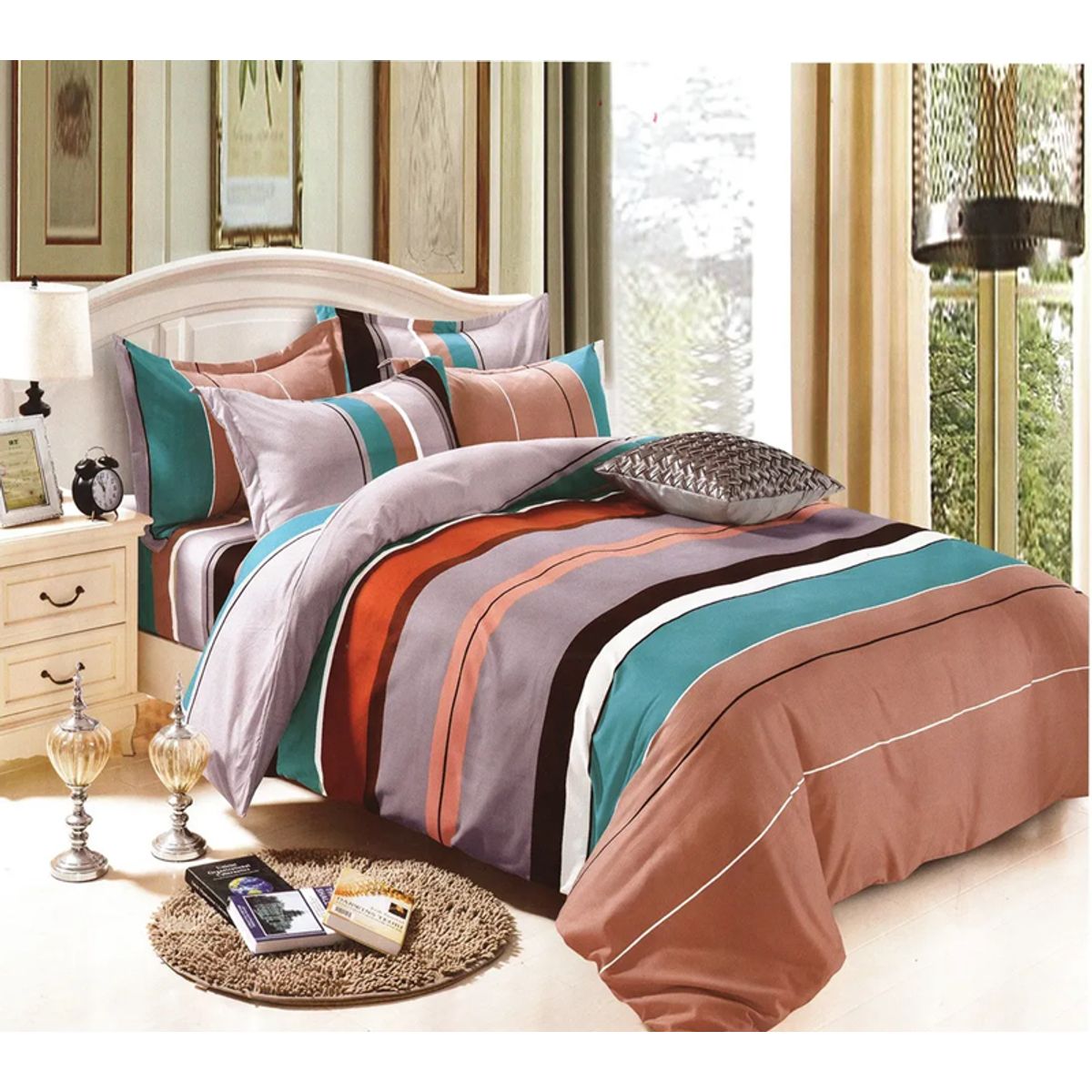 GENERICO - Juego sabana estampado algodon 15 plaza color 7