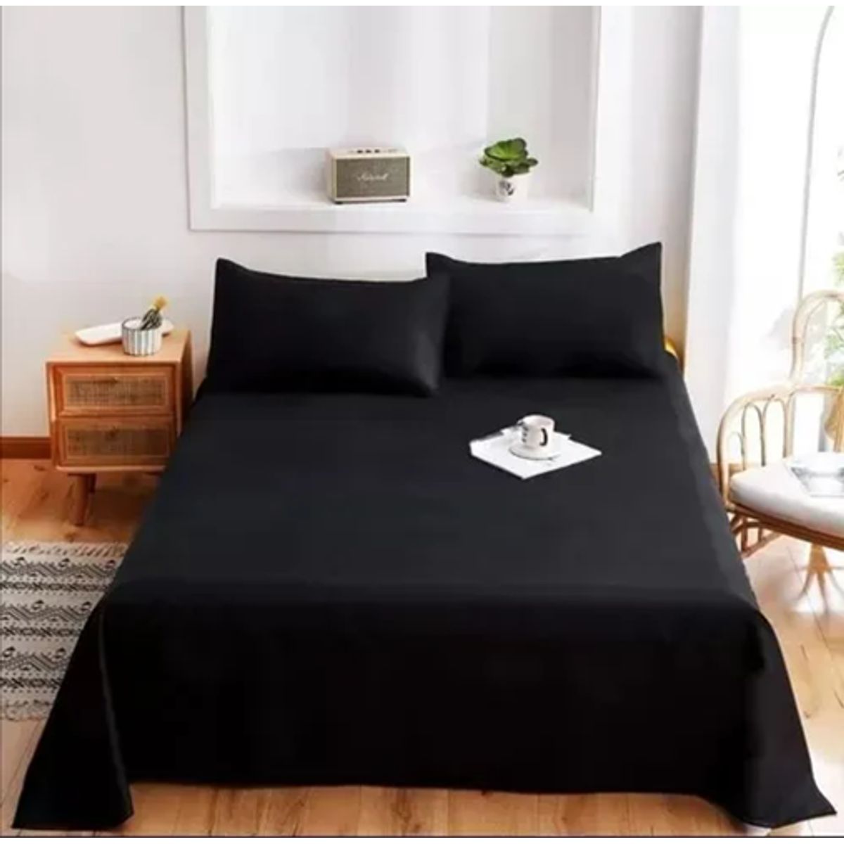 GENERICO - Juego sabana 144 hilos 2 plazas 4 piezas