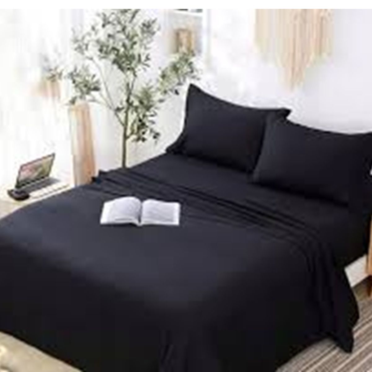 GENERICO - Juego sabana 144 hilos 2 plazas 4 piezas