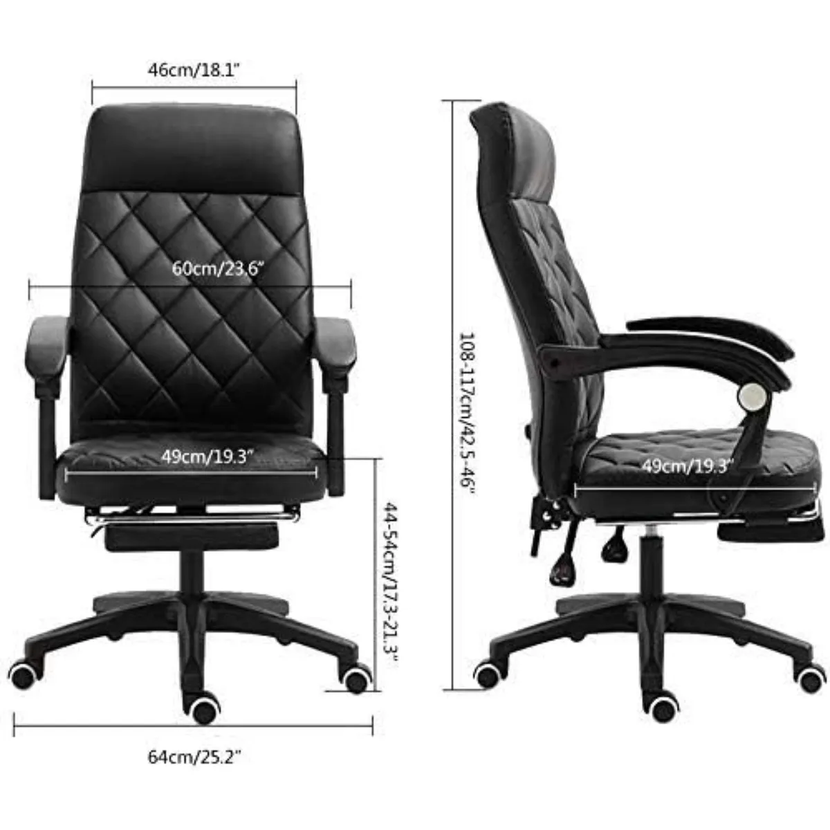 CRUSEC - Silla De Oficina Escritorio Ejecutiva Con Reposapies