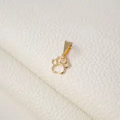 GENERICO - Colgante Huella de Perro Mini Oro Laminado 18k