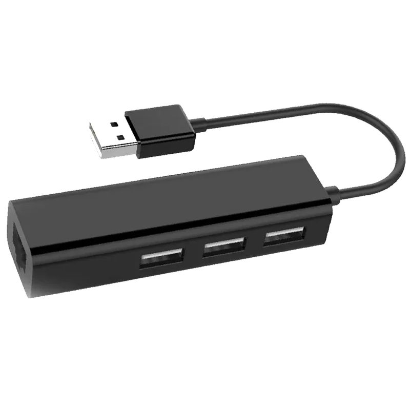 UTEK - ADAPTADOR USB 2.0 A RJ45 (LAN) CON 3 PUERTOS USB HUB