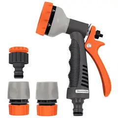 TRAMONTINA - Kit Para Riego C/Acoples Rapidos E Hidropistola 4 Piezas