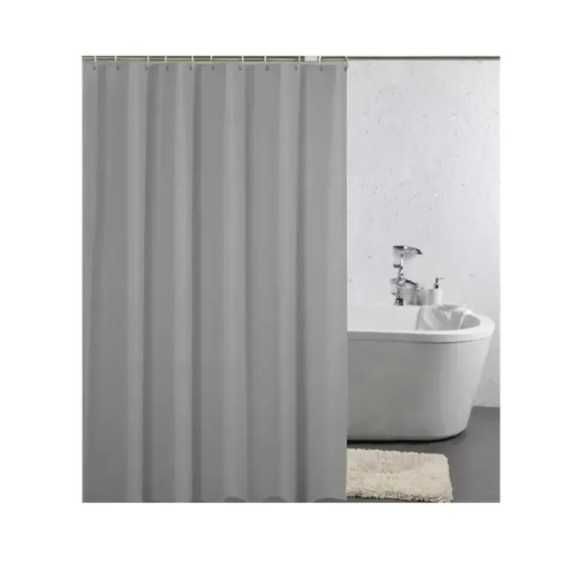 CARIBEE - Cortina Baño Ducha Poliéster 180x180 Gris