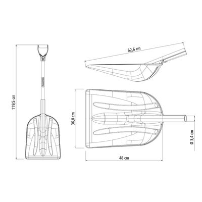 Imagen 2 del producto Pala Antichispa Alta Resistencia Mango Madera