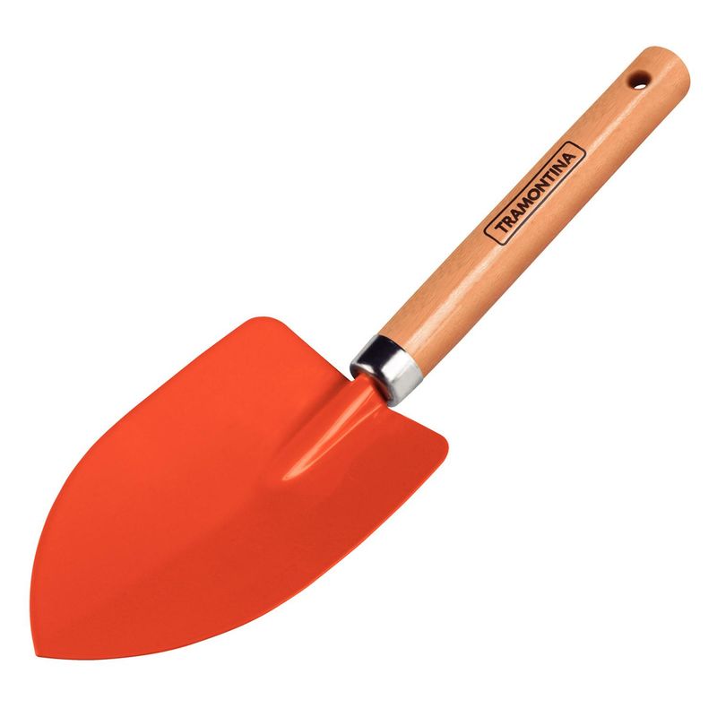 TRAMONTINA - Palita Ancha Metalica Para Jardin Mango Madera Tramontina