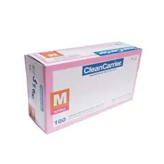CLEANCARRIER - Guantes de Nitrilo rosado Talla-M 300 unidades