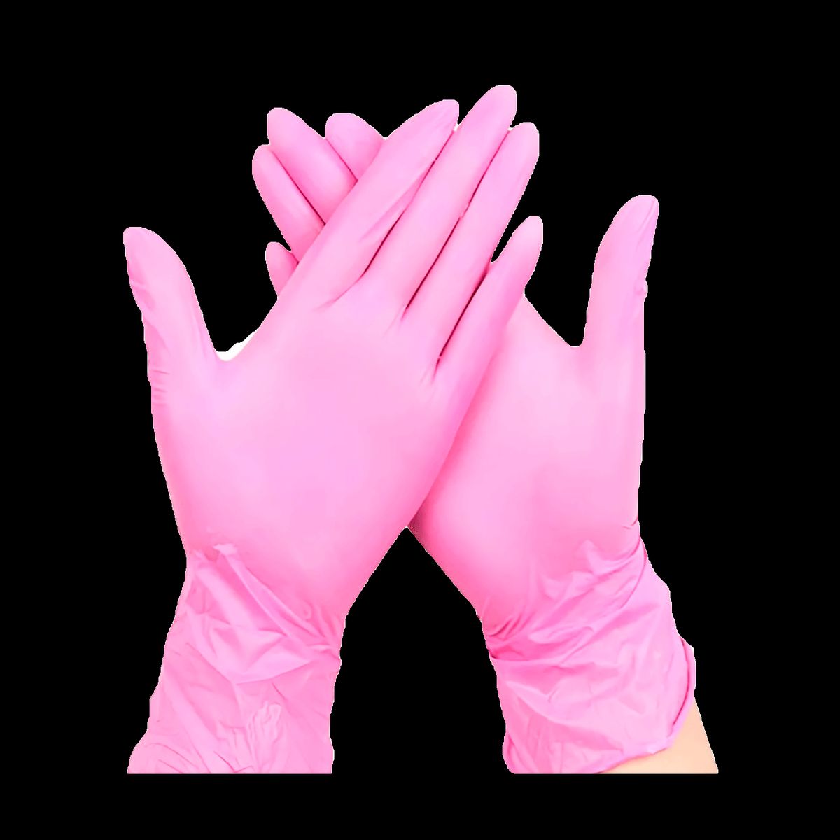 CLEANCARRIER - Guantes de Nitrilo rosado Talla M 100 unidades
