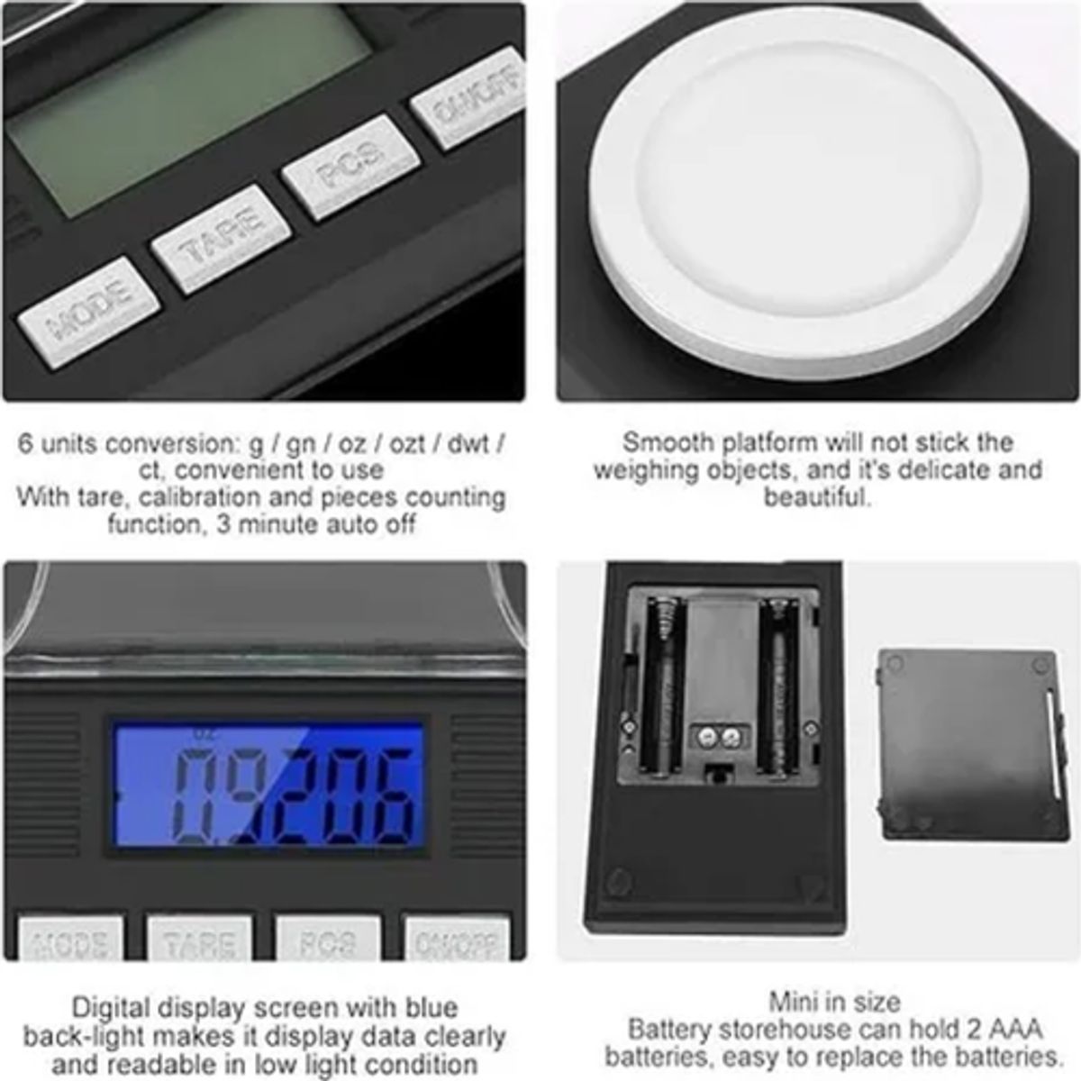 GENERICO - Báscula gramera alta precisión 0001g a 50g