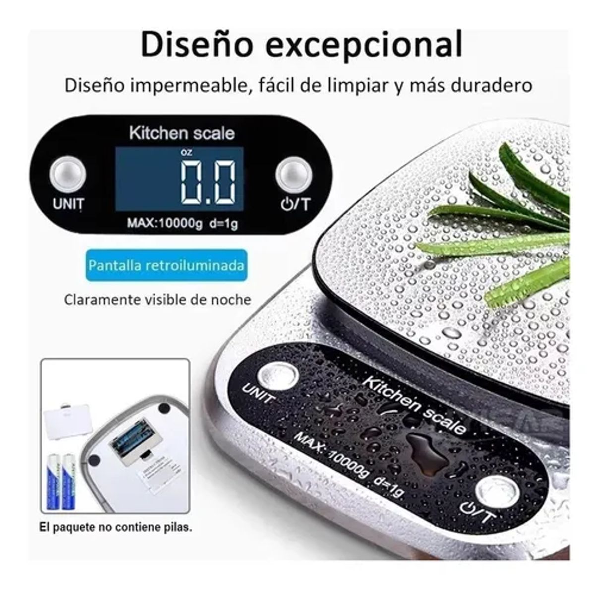 GENERICO - Balanza alimentos digital cocina 10kg