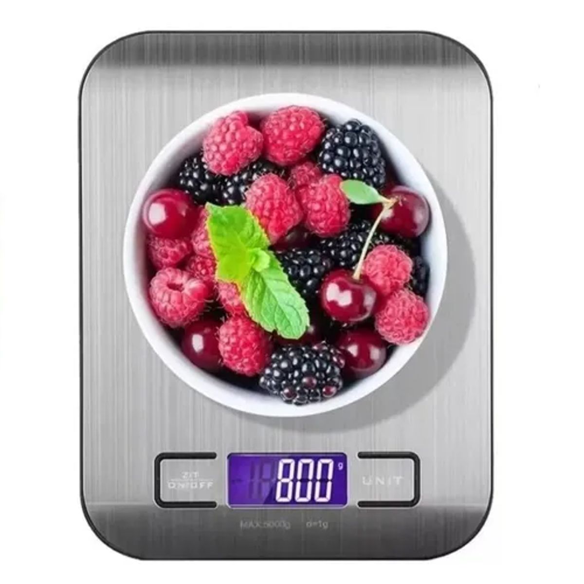 GENERICO - Pesa digital cocina acero inoxidable 5kg color plateado