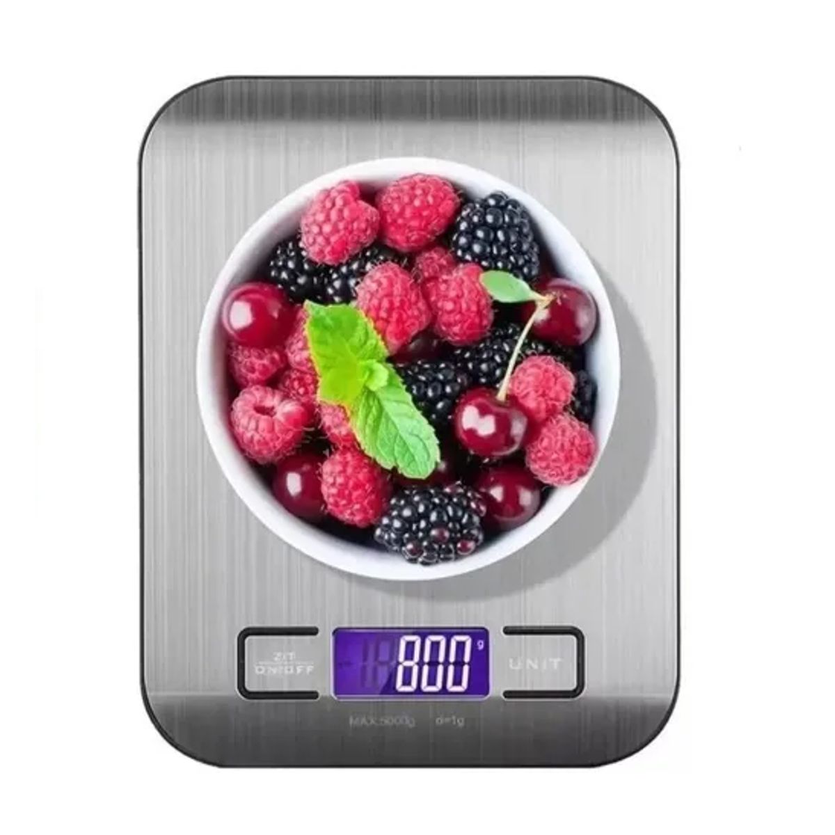 GENERICO - Pesa digital cocina acero inoxidable 5kg color plateado