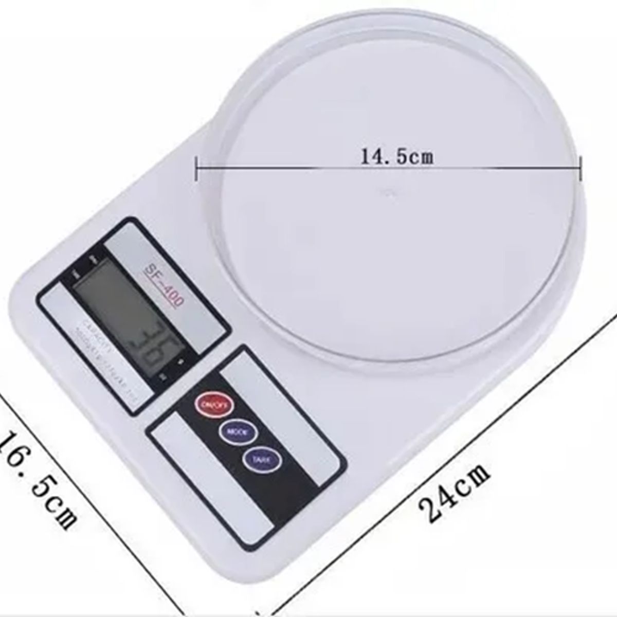 GENERICO - Balanza digital cocina comercio 10kg color blanco