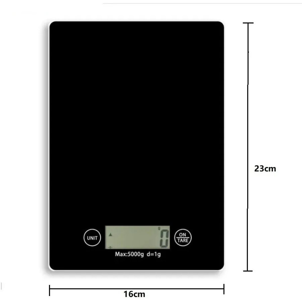 GENERICO - Balanza digital cocina vidrio slim 5kg color plata