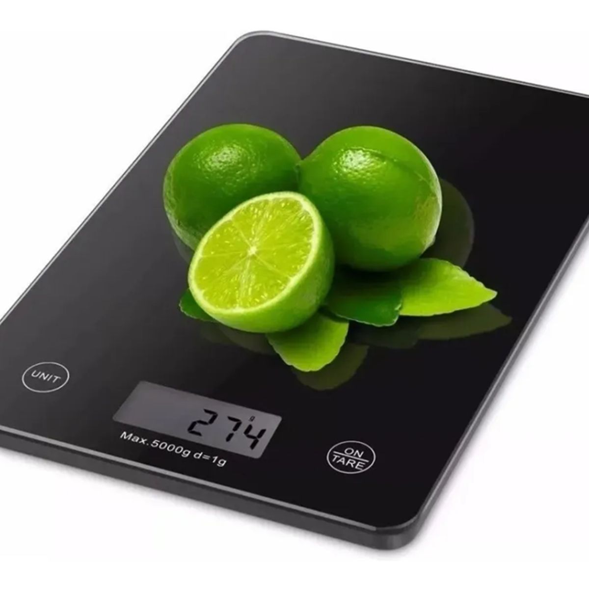 GENERICO - Balanza digital cocina vidrio slim 5kg color plata