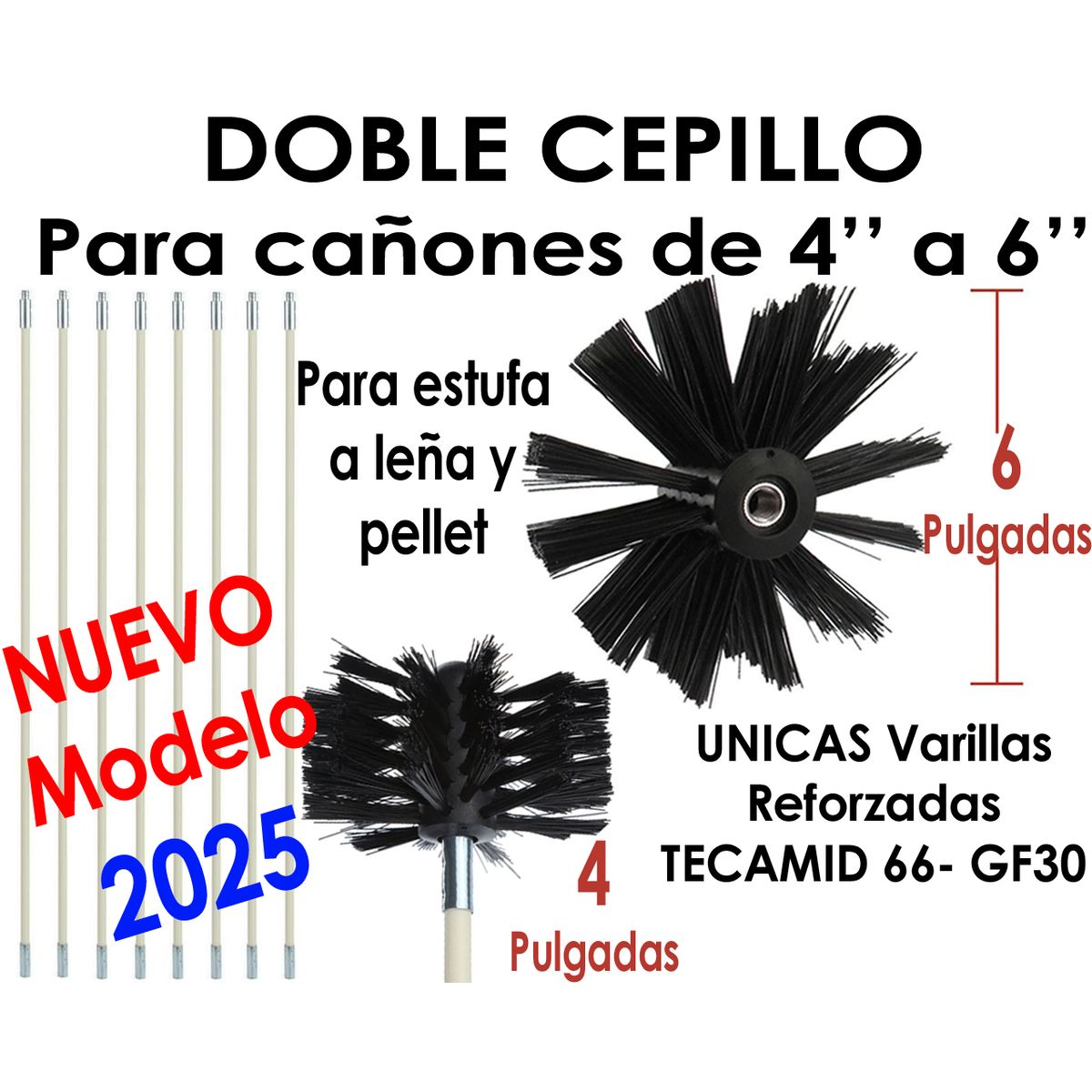 GENERICO - Kit Limpia Combustión Lenta Cañon 6 4 Desde Abajo