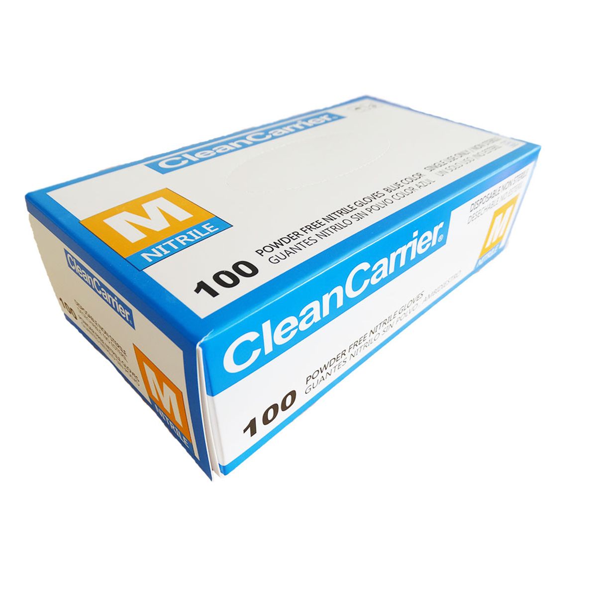 CLEANCARRIER - Guantes de Nitrilo azul Talla M 100 unidades