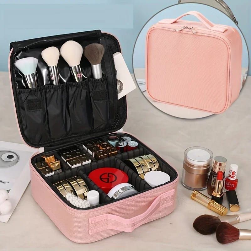 GENERICO - Organizador Bolso de Maquillaje Portátil con Espejo Led