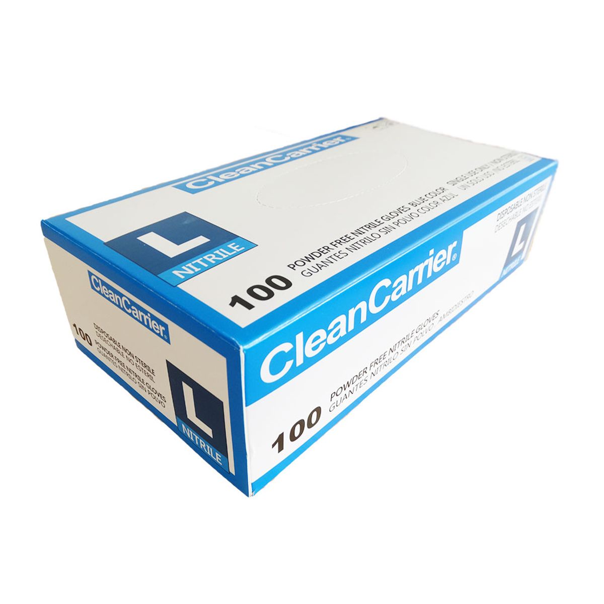 CLEANCARRIER - Guantes de Nitrilo azul Talla-L 300 unidades