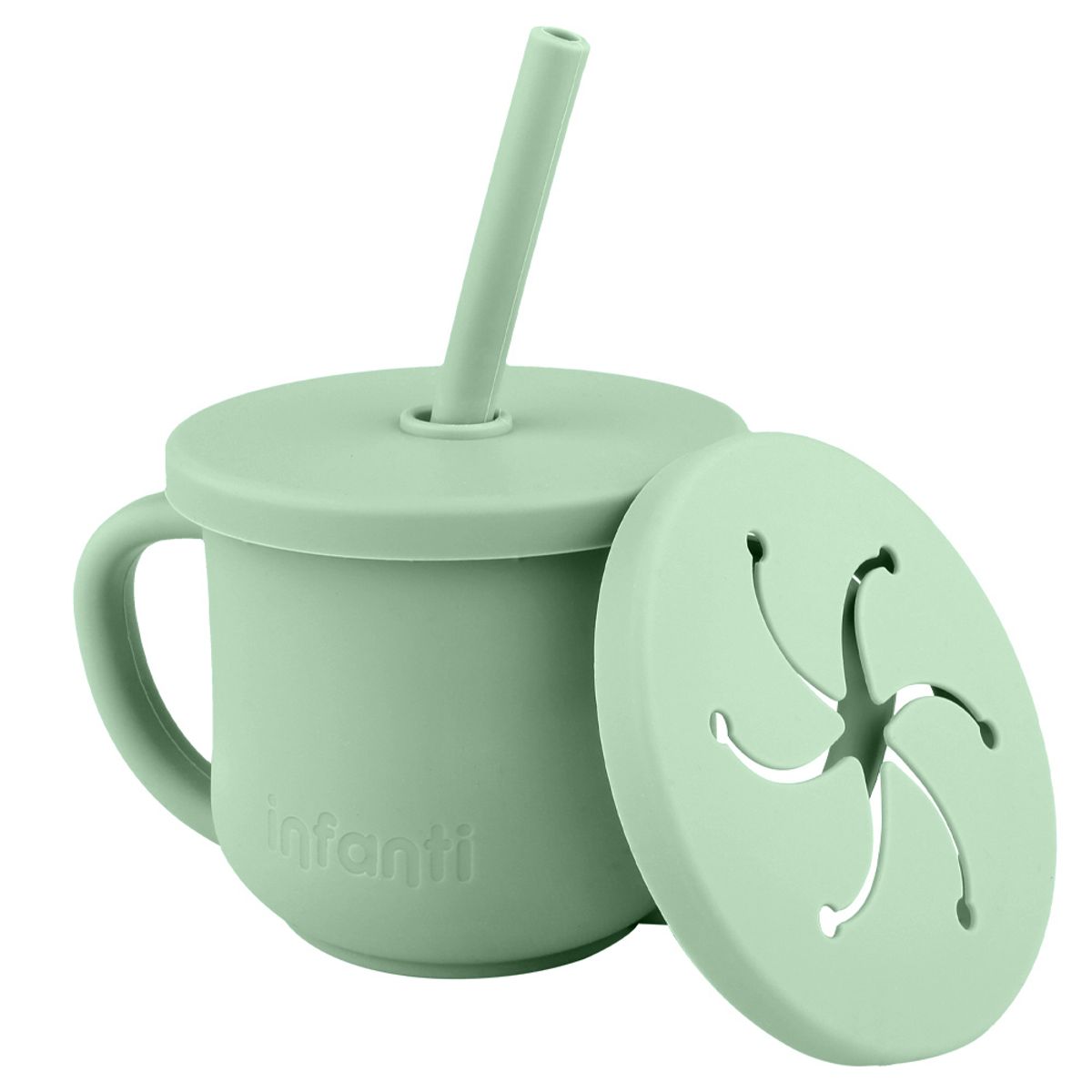 INFANTI - Vaso 2 En 1 Con Asas Verde Infanti