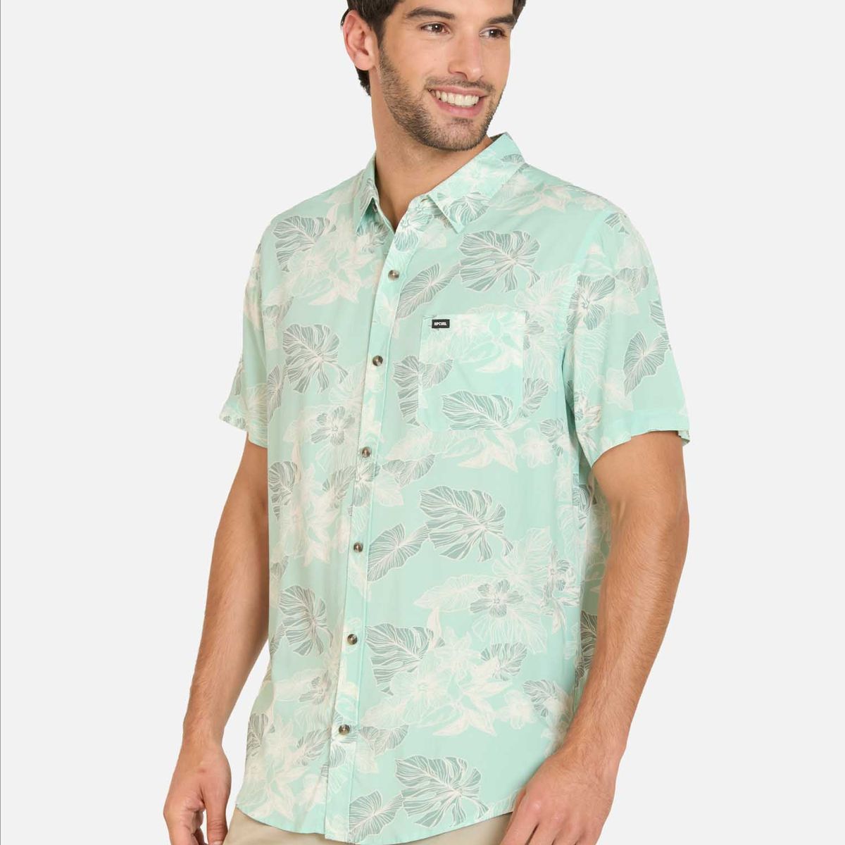 RIP CURL - Camisa MC Oceanrun Multicolor Hombre Rip Curl
