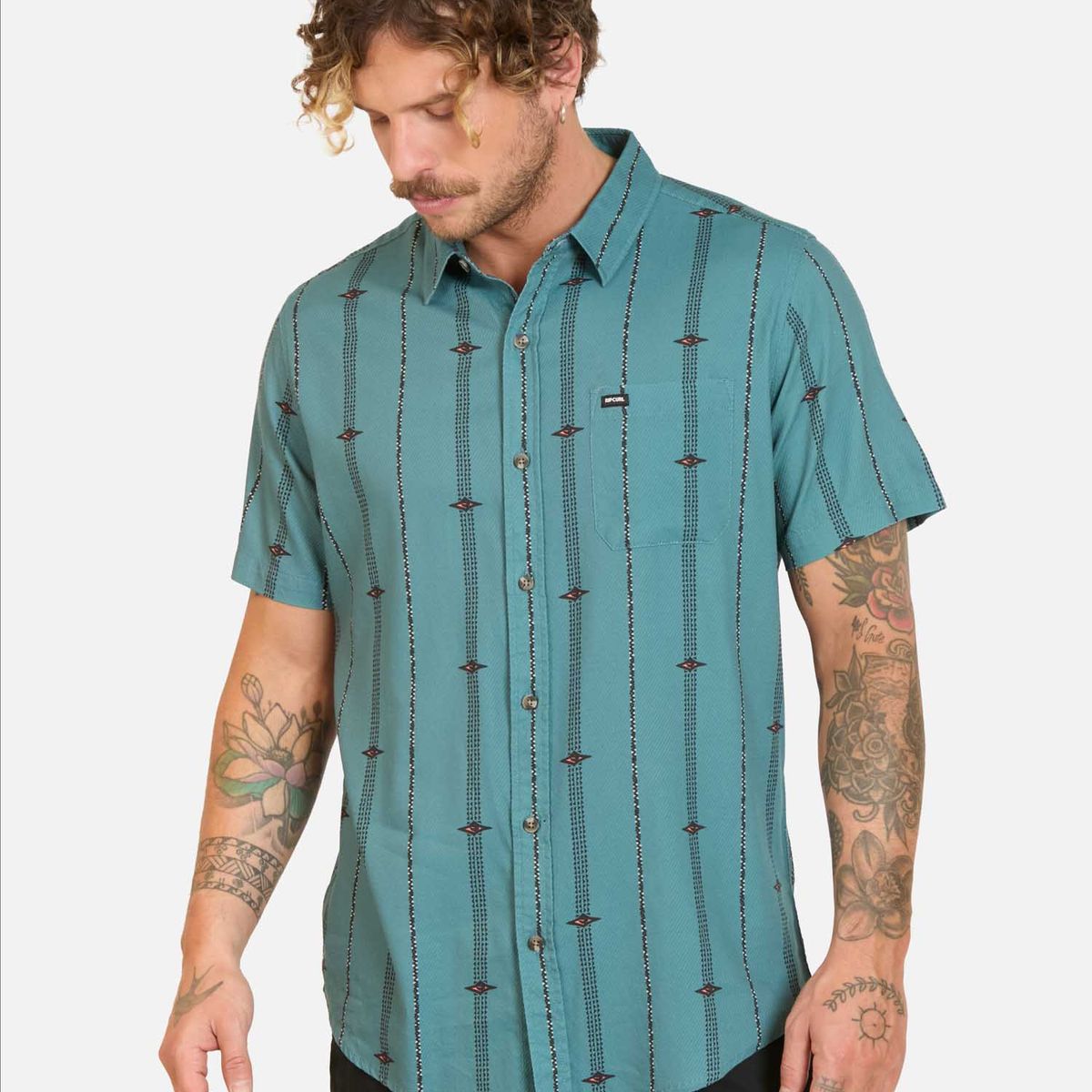 RIP CURL - Camisa MC Outshores Multicolor Hombre Rip Curl