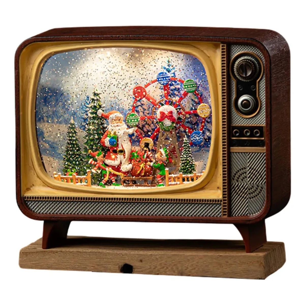 MOVI - CAJA MUSICAL NAVIDEÑA CON LUZ  TV RETRO