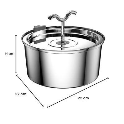 Imagen 2 del producto Bebedero Gato Automático Inox Llave Silenciosa 2 salidas
