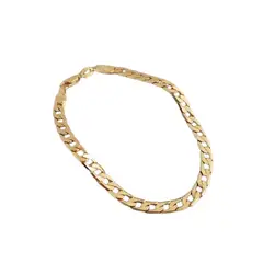 GENERICO - Pulsera cubano plano Oro Laminado 18k
