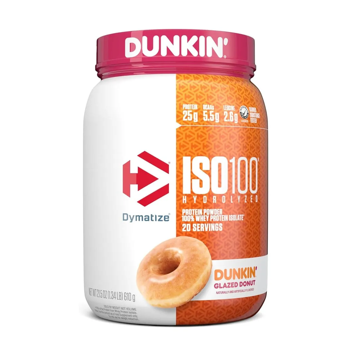 DYMATIZE - Proteina hidrolizada Iso 100 1.4 lb - Dunkin Glazed Donut