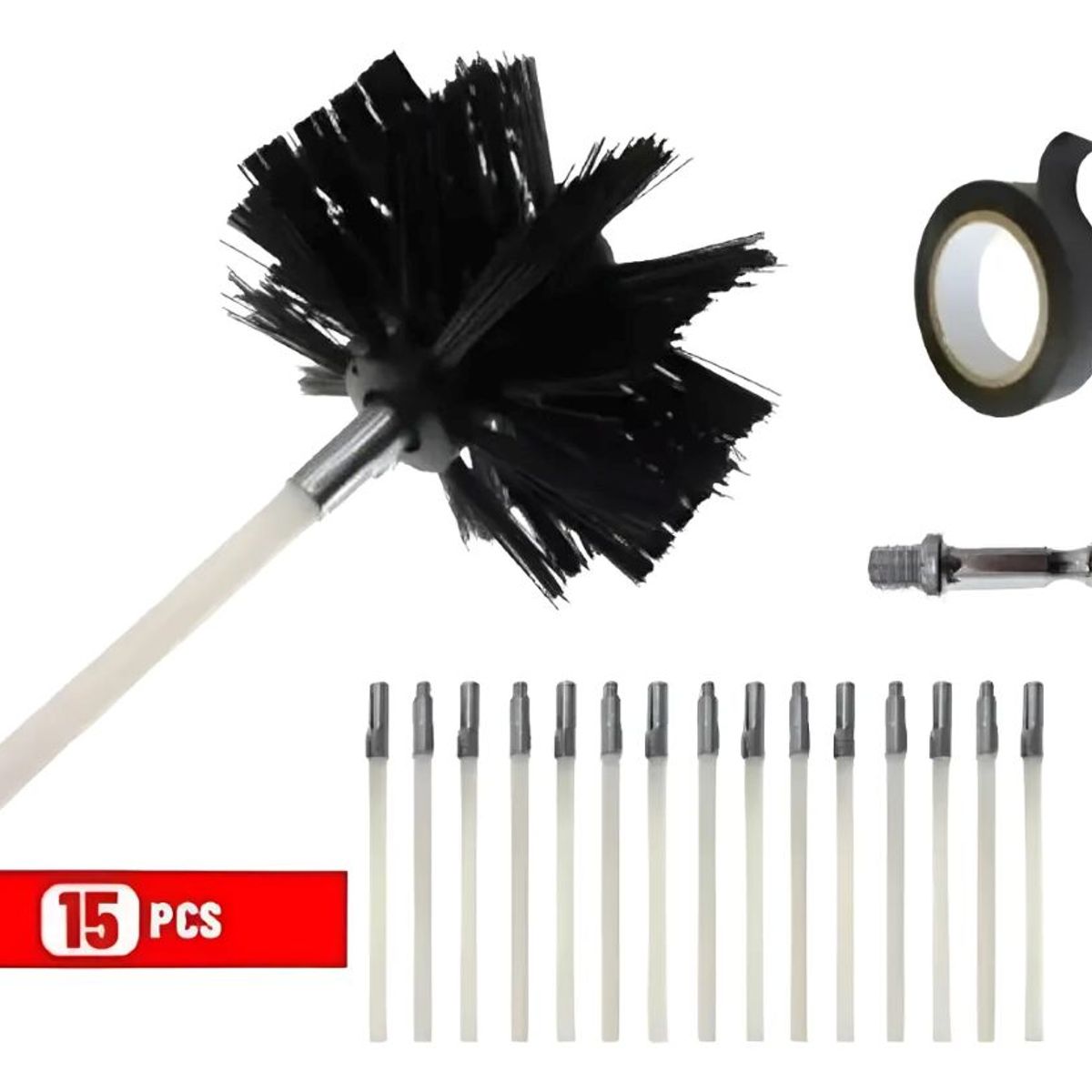 GENERICO - Kit Limpieza Chimenea Para Combustión Lenta 9 Mts