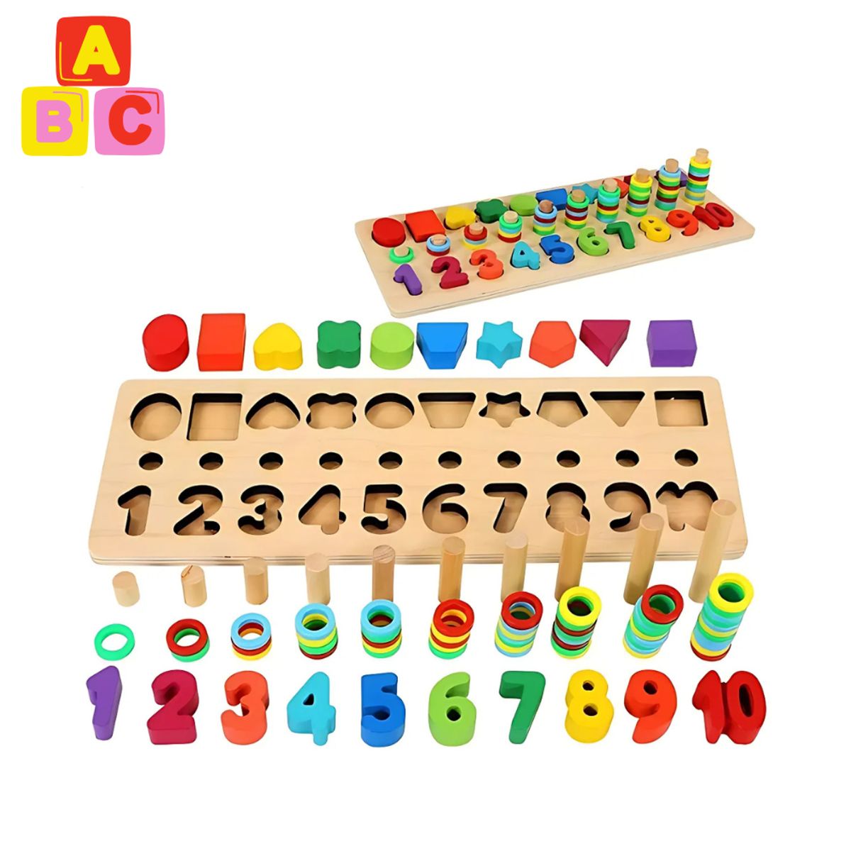 ABC - Juego Matemático de Madera Abaco Montessori