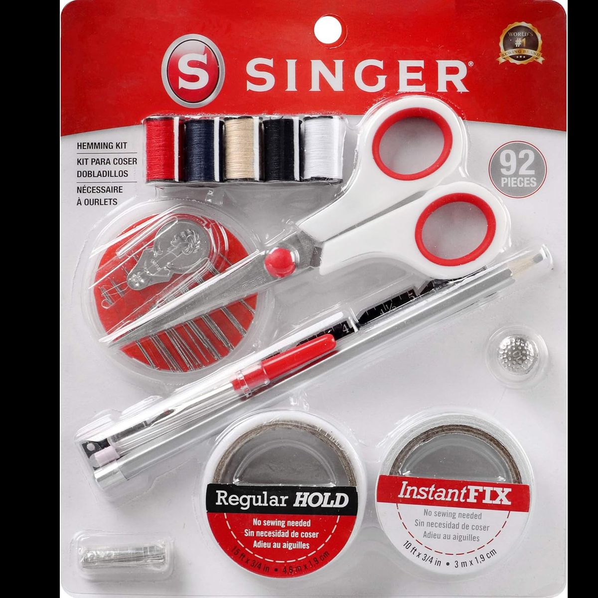 SINGER - Costurero kit costura y bastas Singer 92 piezas