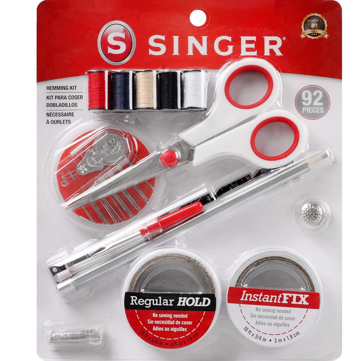SINGER - Costurero kit costura y bastas Singer 92 piezas