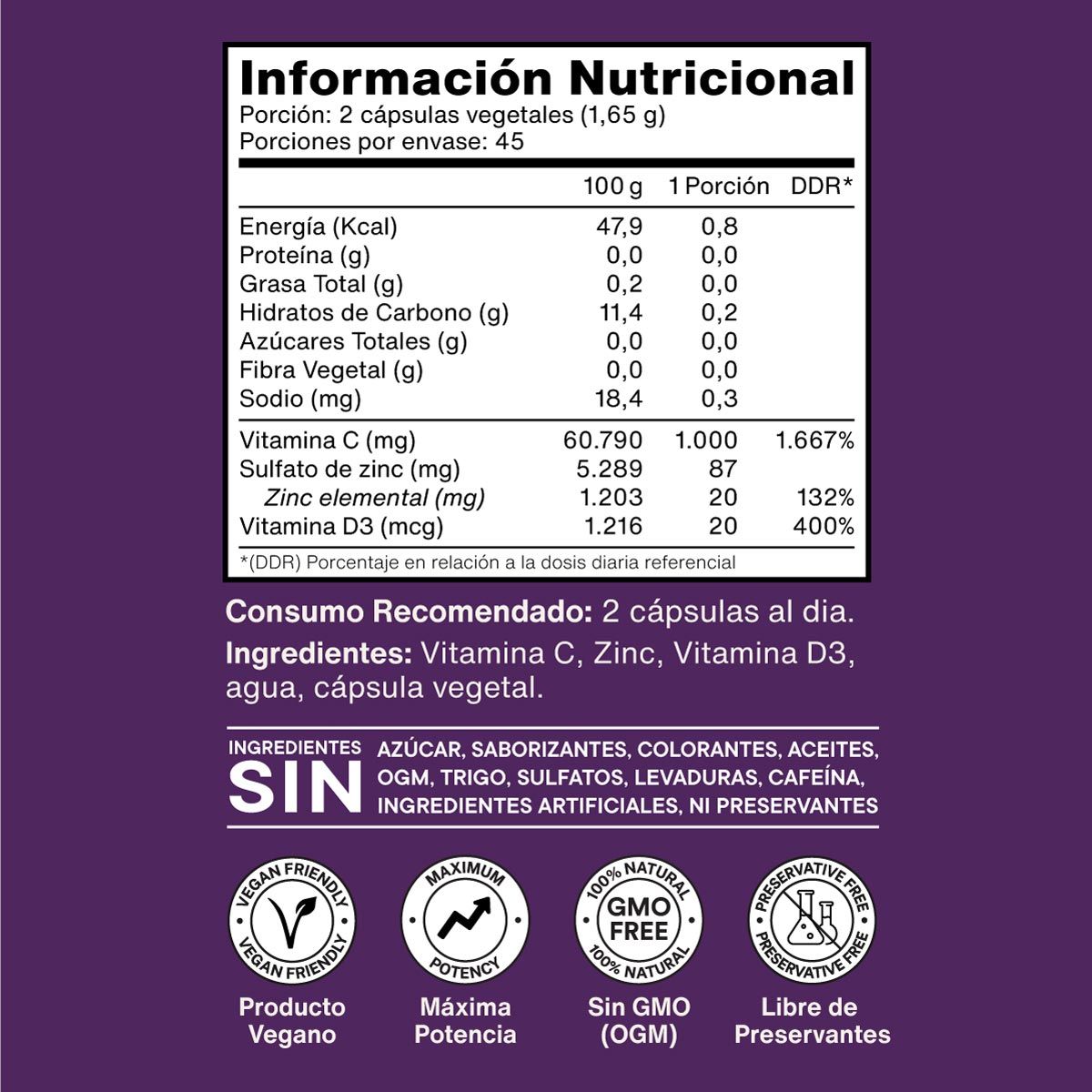 NUTRACORE - Vitaminas C + D3 + Zinc - Pack 3x90 Cápsulas Vegetales  Nutracore