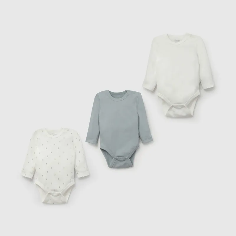 COLLOKY - Pack de Bodies Bebé niño Celeste 57771 Colloky