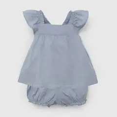 COLLOKY - Conjunto Celeste Polera Y Pata de Niña talla 3/6 M a 24m/36 M