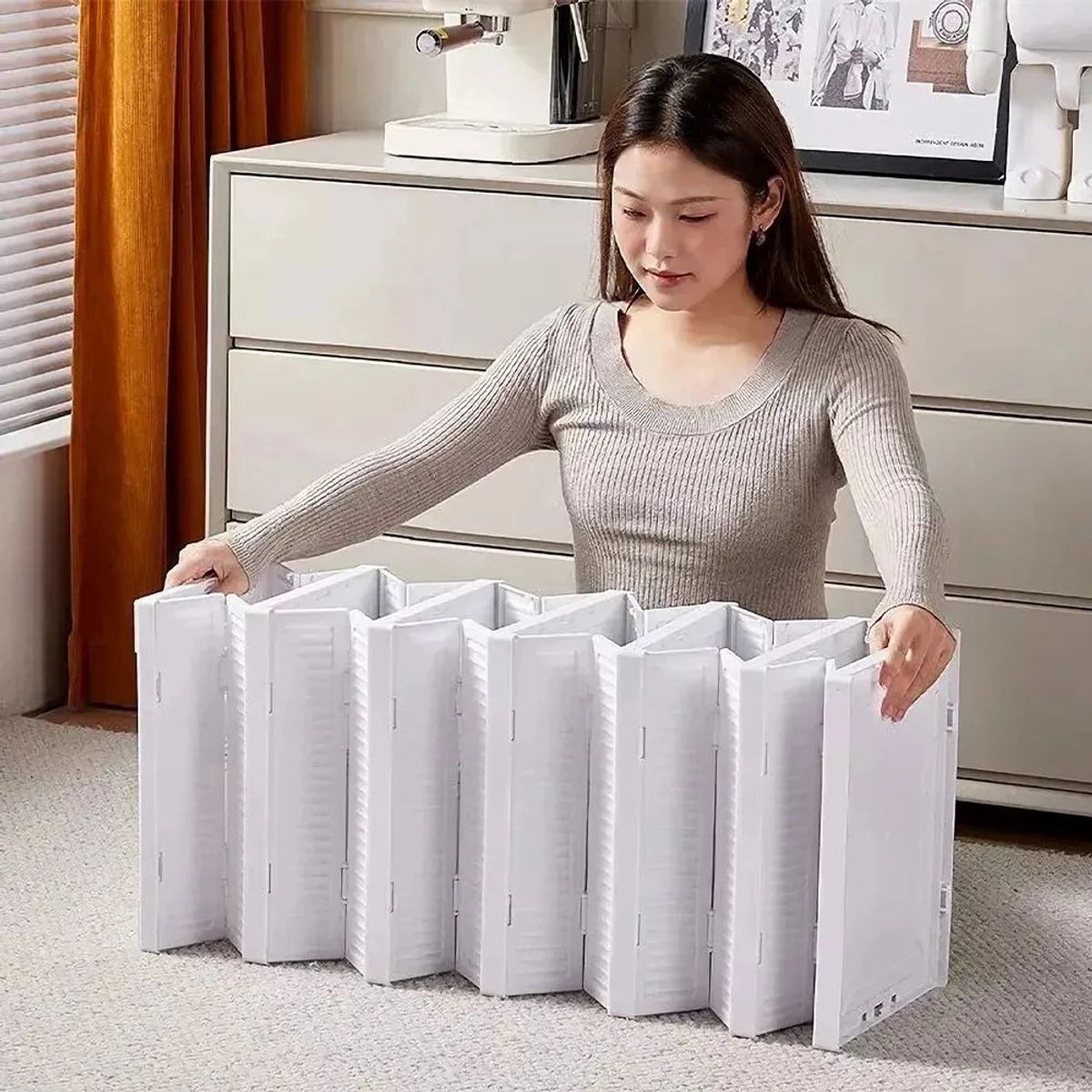 GENERICO - Zapatera Plegable Organizador 6 Niveles Una Pieza Firme Blanco