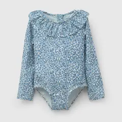 COLLOKY - Enterito de Playa UV Flores de Niña Elasticado talla 3 M a 36 M