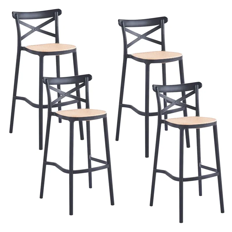 VENHOOUSE - Pack 4 Taburetes Crossback Danubio 66cm Piso Bar O Terraza Apilable