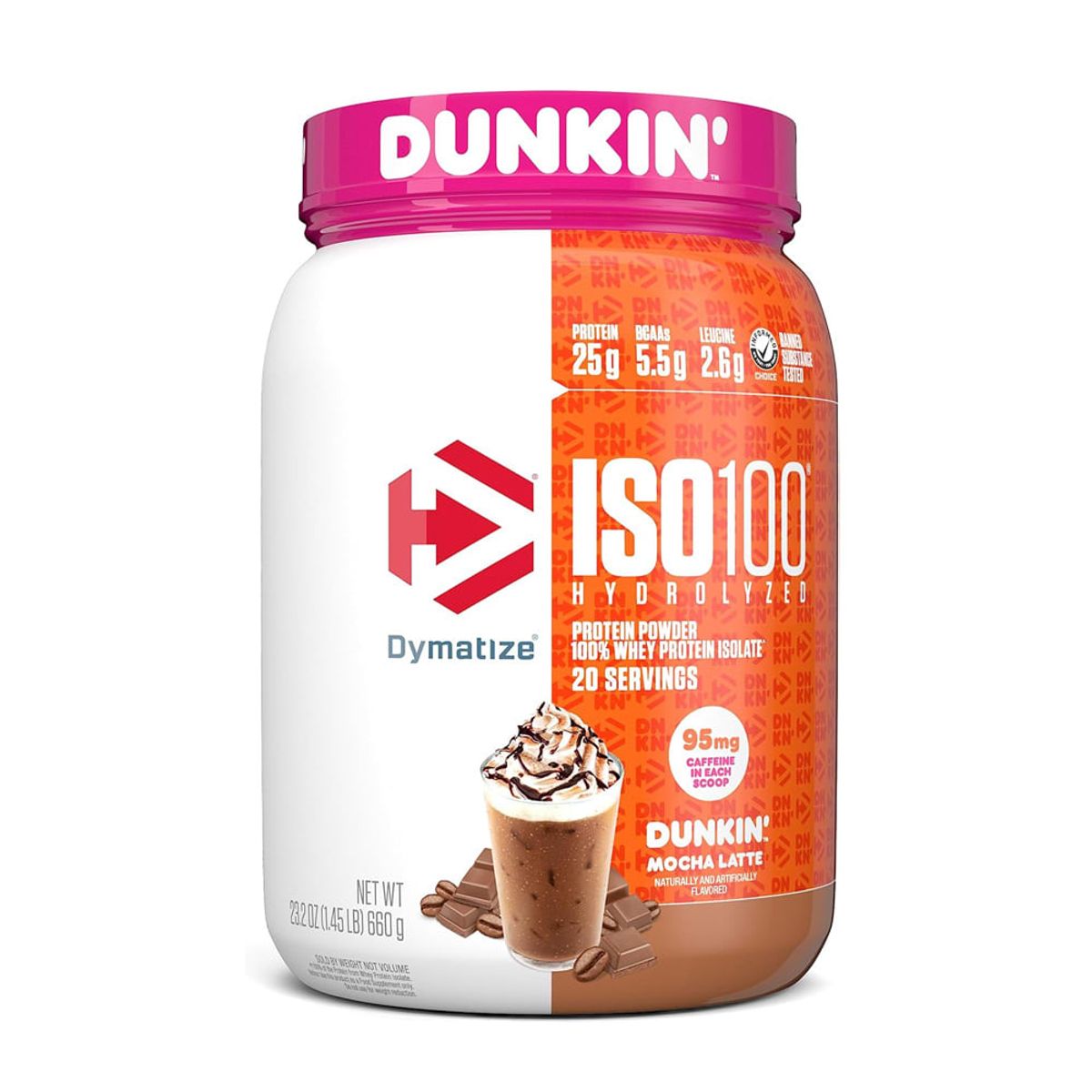 DYMATIZE - Proteina hidrolizada Iso 100 1.4 lb - Dunkin Mocha Latte