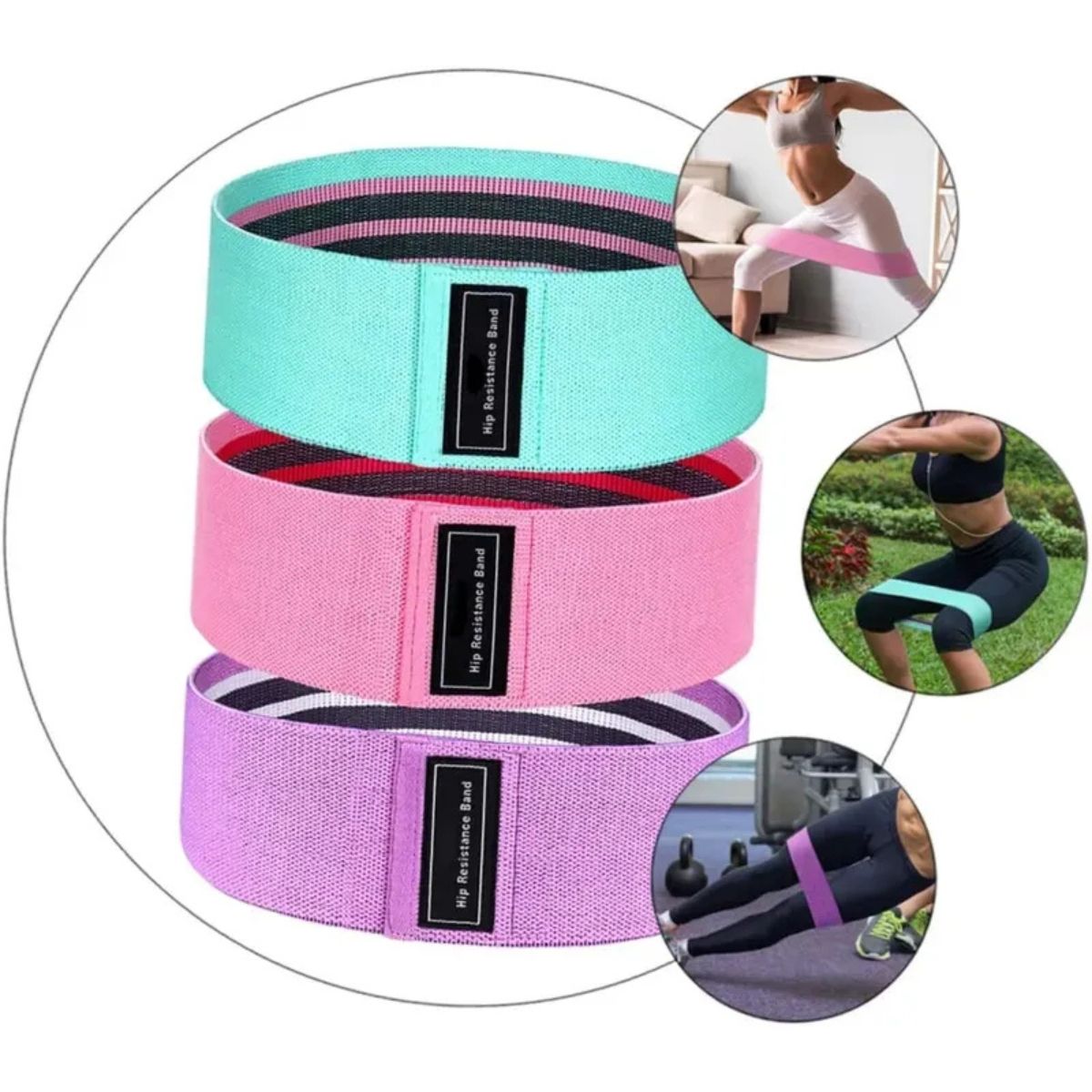 MOVI - Bandas de Elasticas para piernas y glúteos, tela antideslizante, 3 niveles