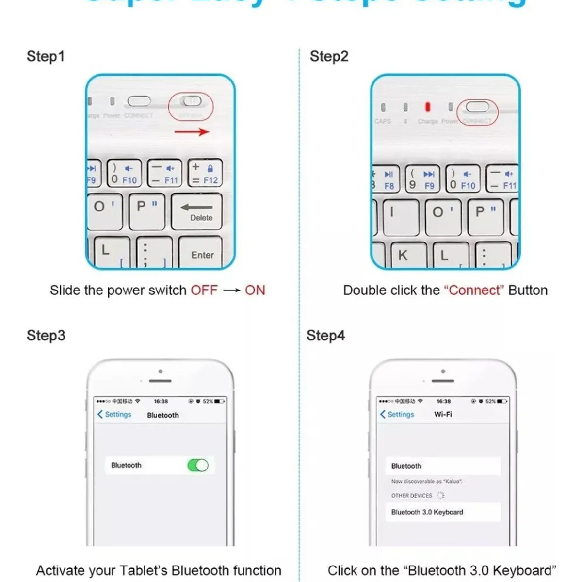 GENERICO - Teclado Mini Slim Inalámbrico Bluetooth Keyboard
