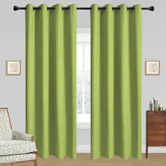 GENERICO - Set 2 Cortinas Blackout Engomada Térmica Verde