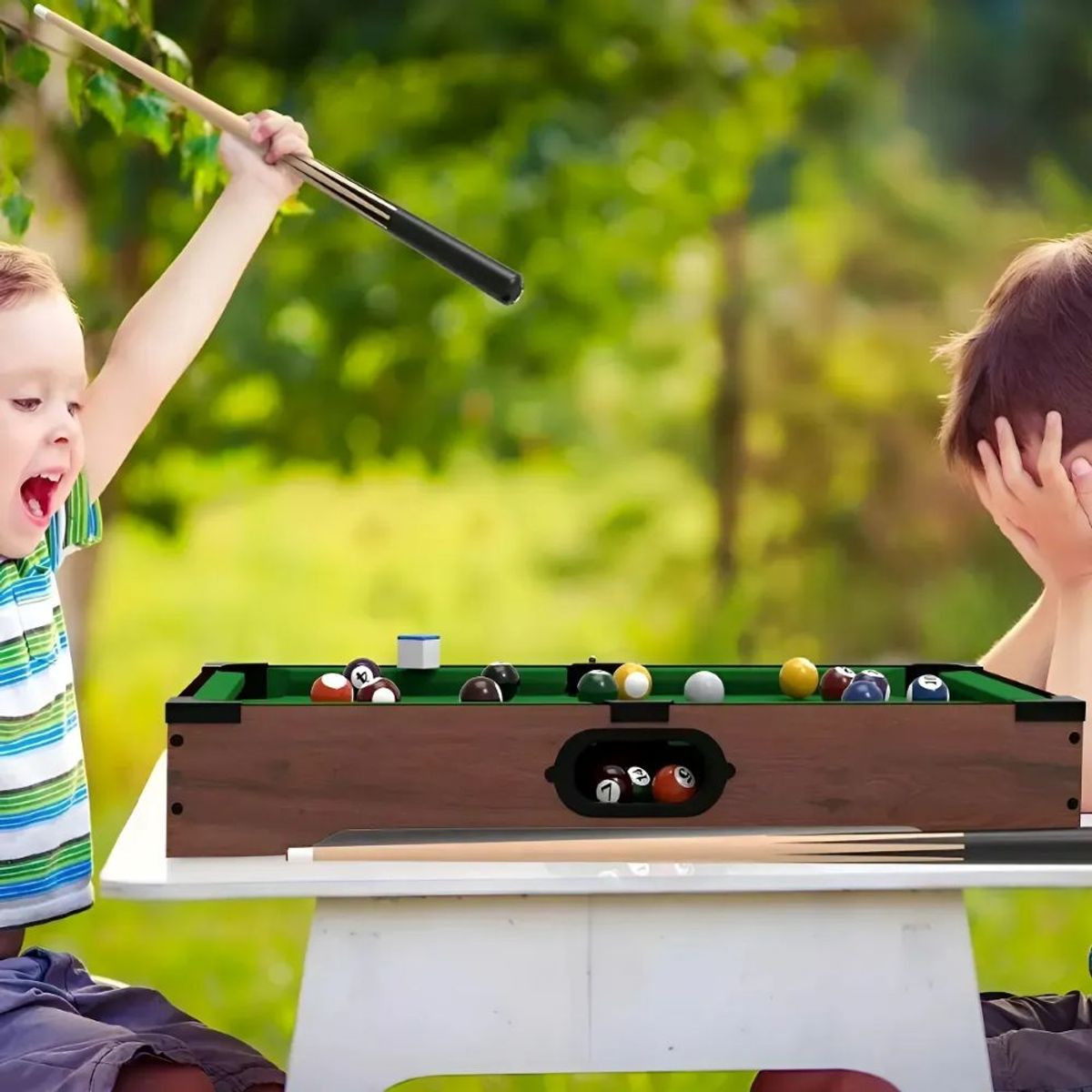 GENERICO - Mini Mesa De Pool De Madera Interactiva Para Niños Verde