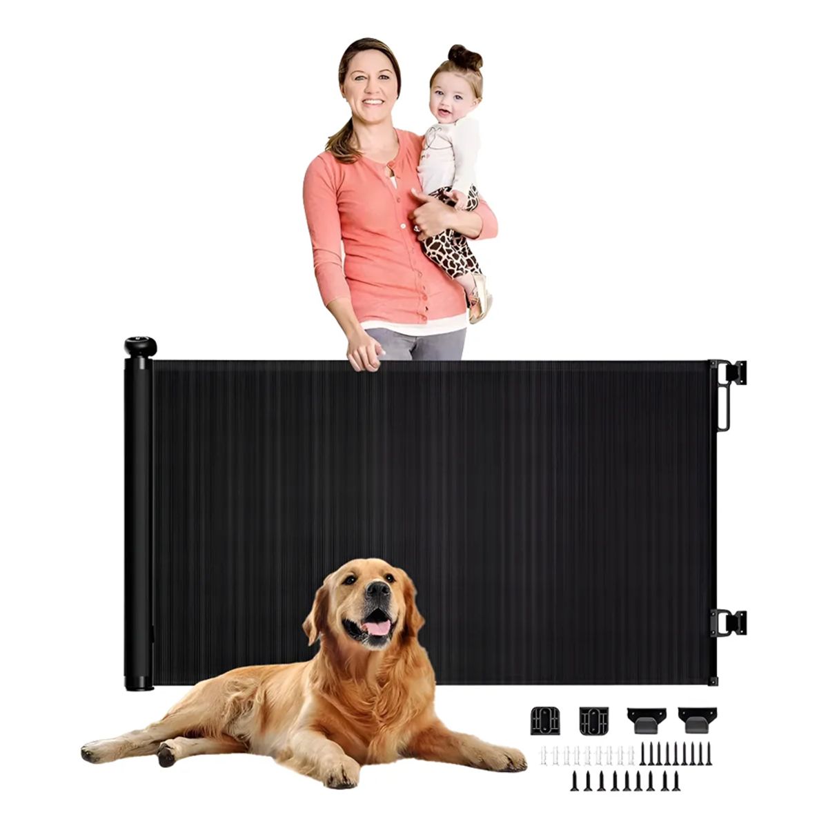 GENERICO - Reja seguridad retráctil bebe mascotas 150cm