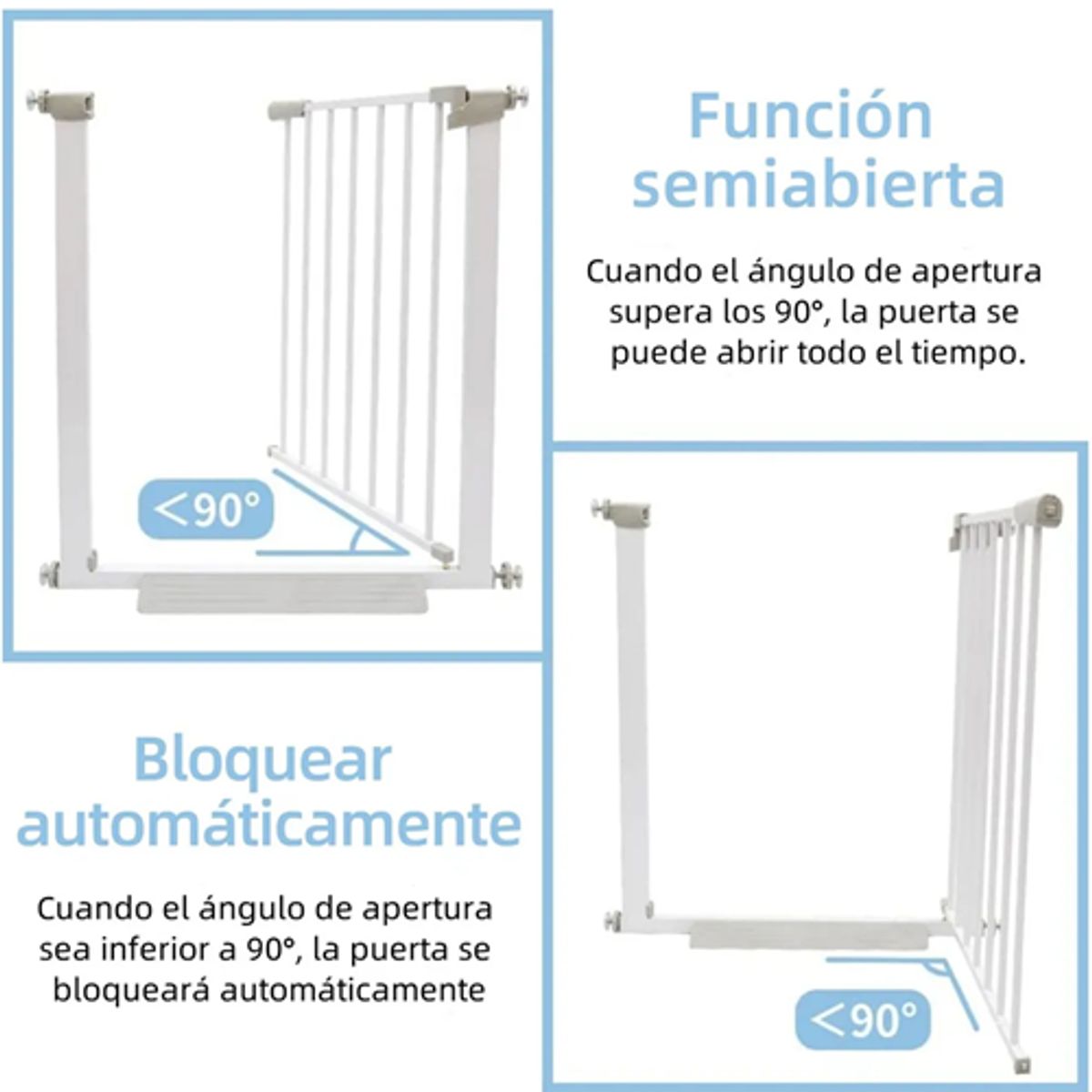 GENERICO - Reja seguridad escalera puerta bebe 76-83cm