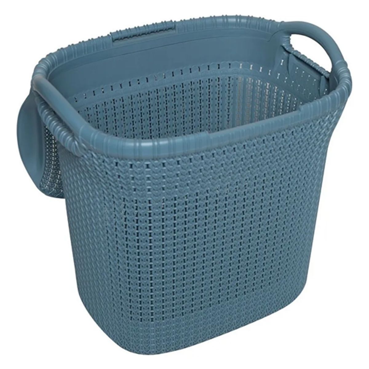 GENERICO - Cesto ropa sucia Khipu 60l con tapa color azul acero